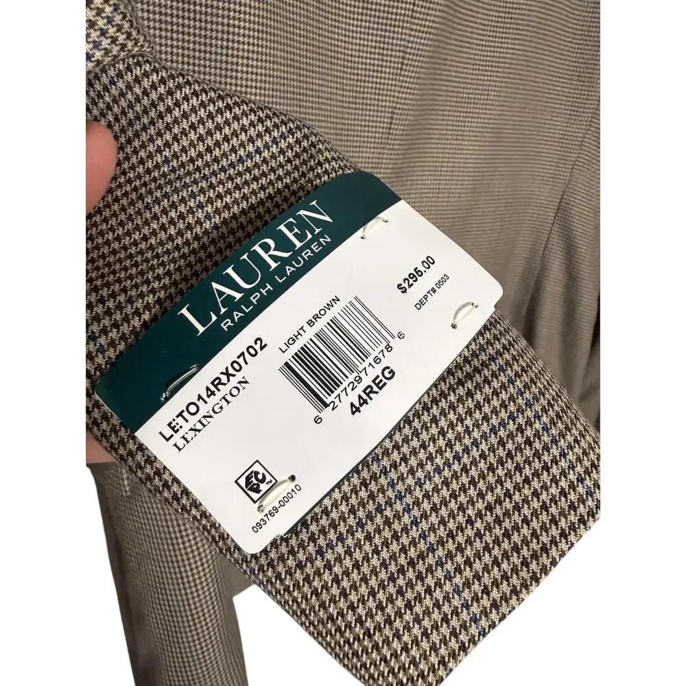 NWT Lauren Ralph Lauren Lexington Houndstooth Blazer Sz. 44 Regular
